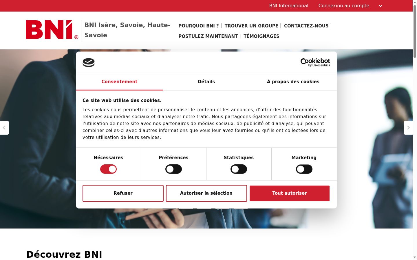 Screenshot tal-banner tal-kunsens muri qabel kwalunkwe interazzjoni