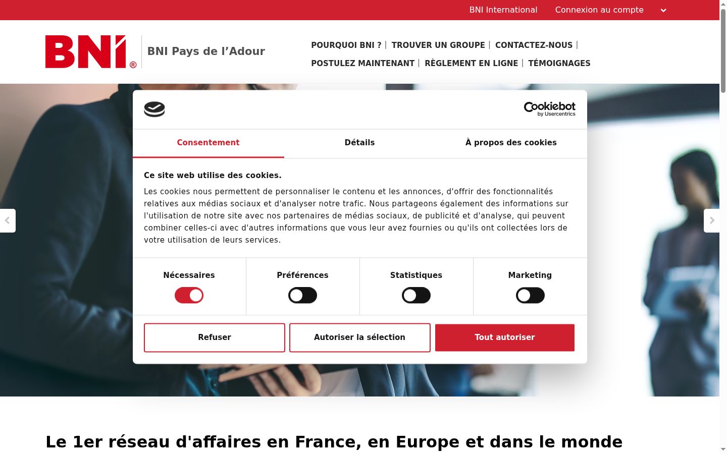 Screenshot tal-banner tal-kunsens muri qabel kwalunkwe interazzjoni