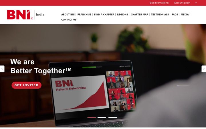 Screenshot of bni-bhilwara.in