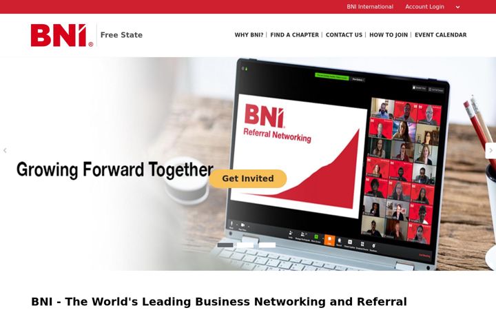 Screenshot of bni-freestate.co.za