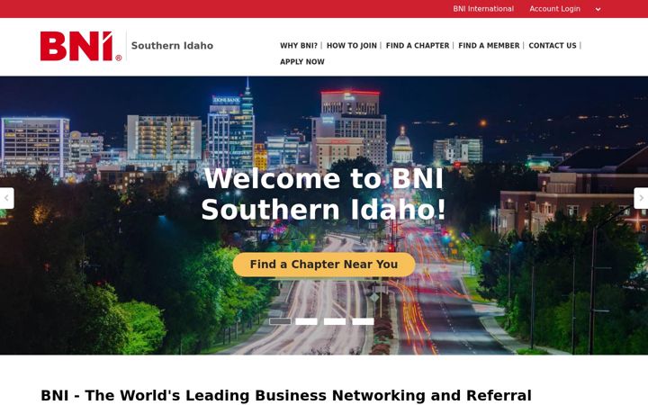 Screenshot of bni-idaho.com