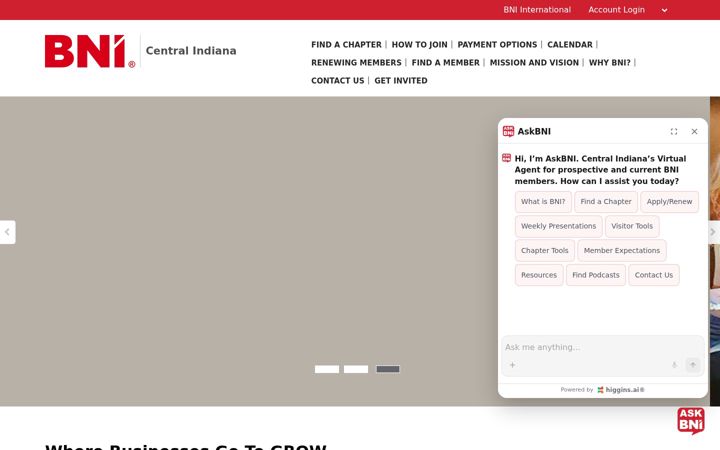 Screenshot of bni-indiana.com