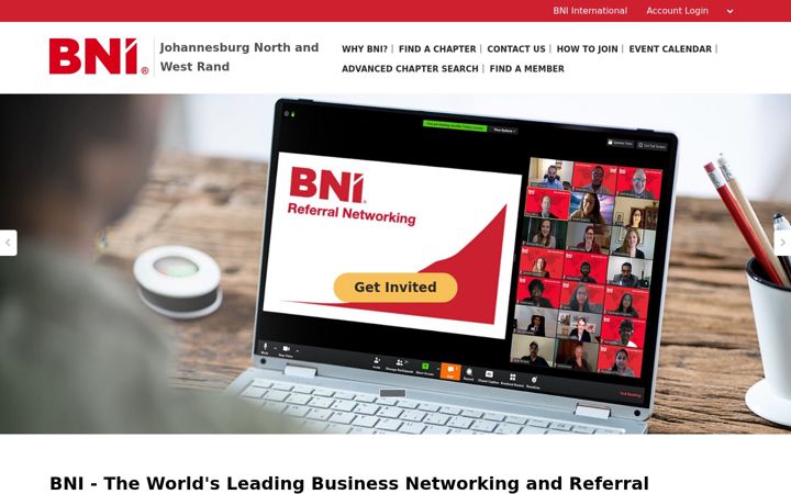 Screenshot of bni-jhbnorthandwestrand.co.za