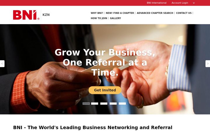 Screenshot of bni-kzn.co.za