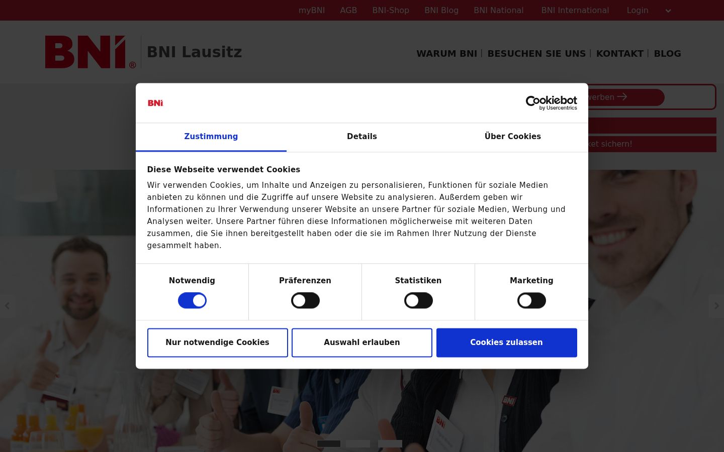 Snímek obrazovky baneru souhlasu zobrazeného před jakoukoli interakcí