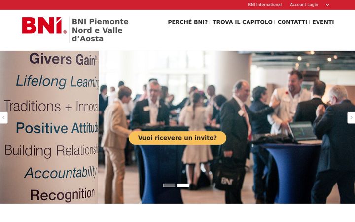 Screenshot of bni-piemontenord.it