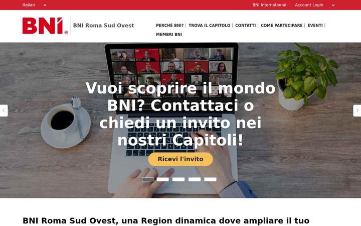 Screenshot of bni-romasudovest.it