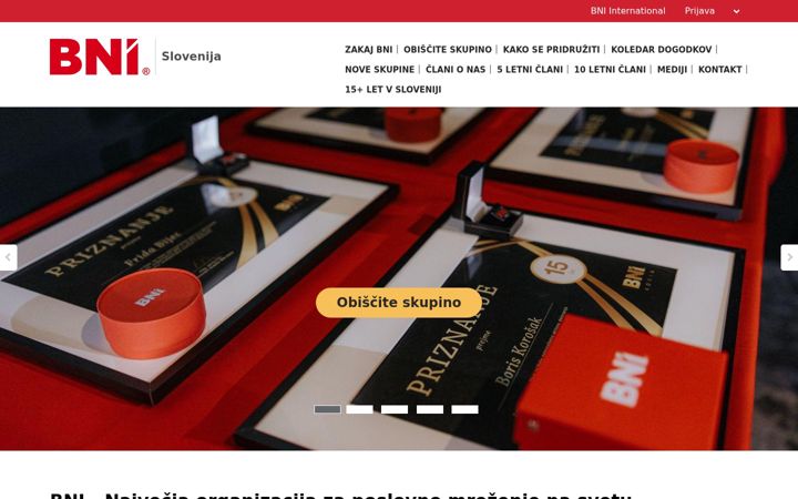 Screenshot of bni-slovenia.com