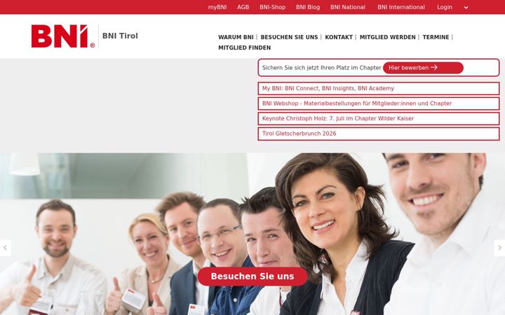 Screenshot of bni-tirol.at