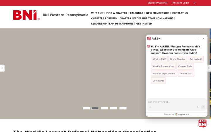 Screenshot of bni-westernpa.com