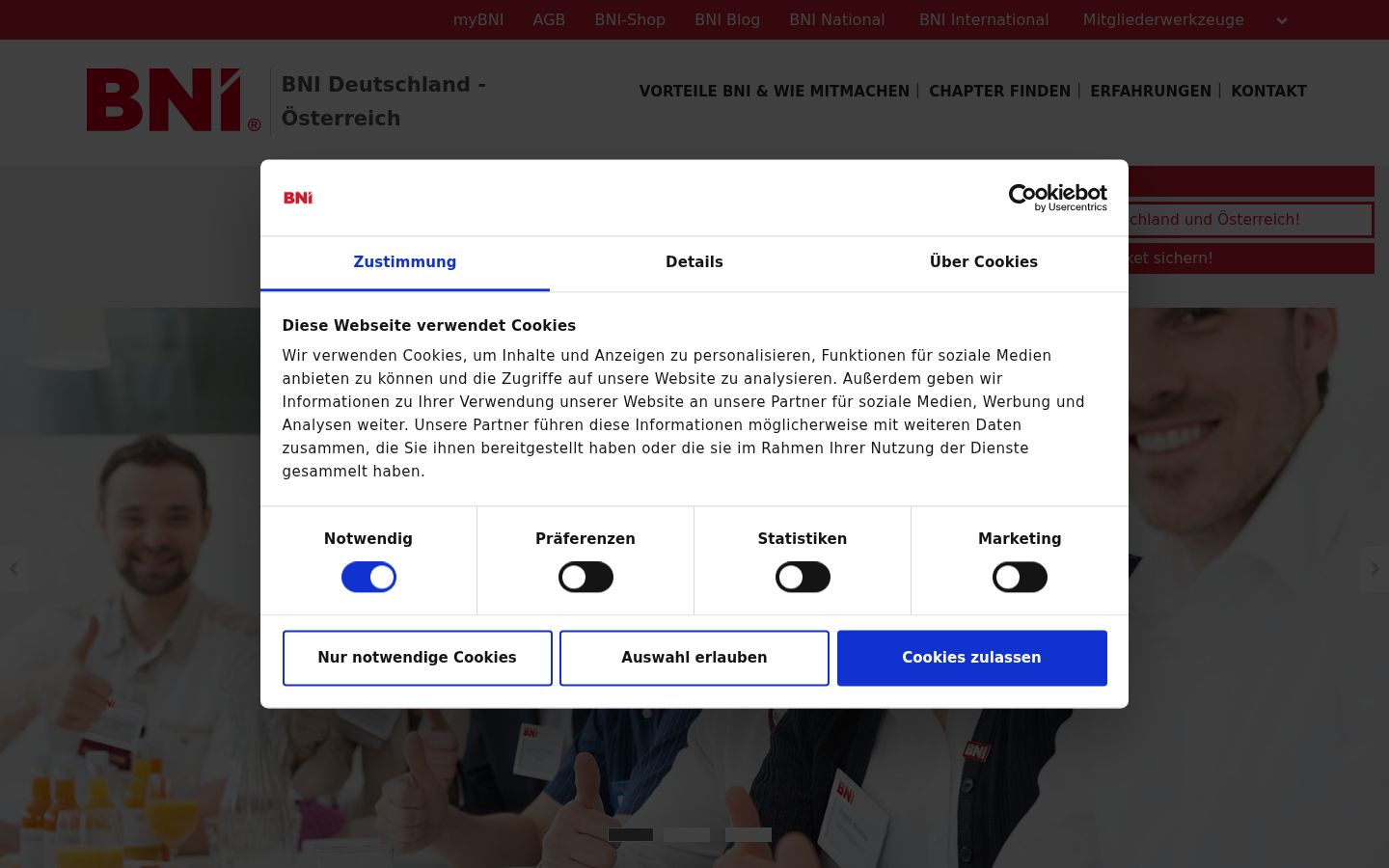 Screenshot of the consent banner shown before any interaction