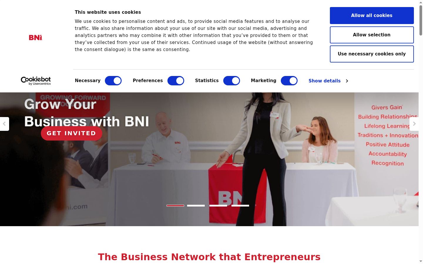 Screenshot of the consent banner shown before any interaction
