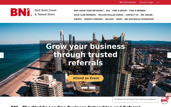 Screenshot of bnigoldcoast.com.au