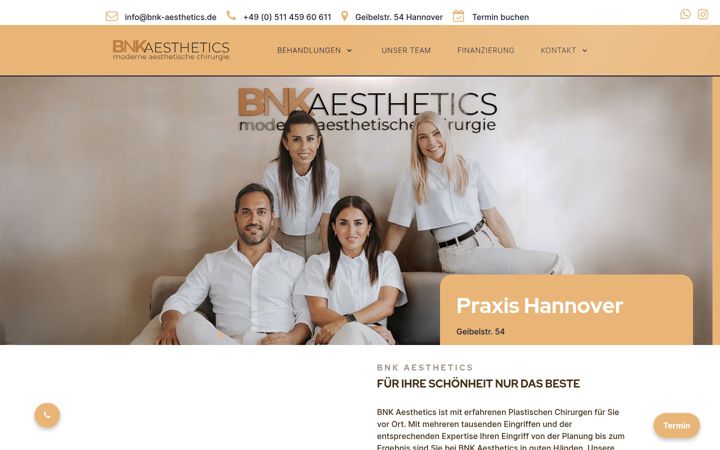 Captură de ecran a bnk-aesthetics.com