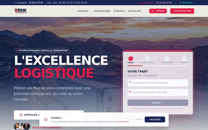 Екранна снимка на bnk-transports.fr