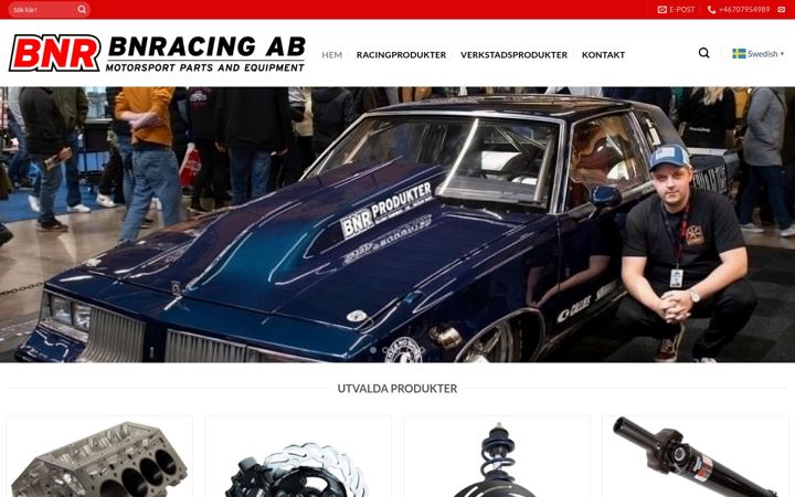 Screenshot stránky bnracing.se
