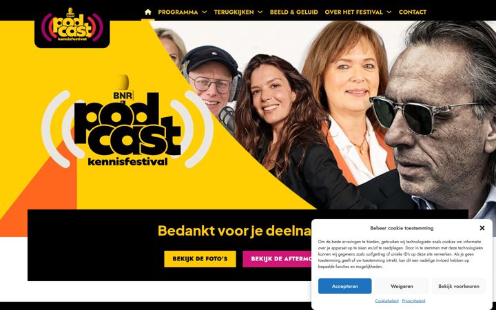 Skærmbillede af bnrpodcastkennisfestival.nl