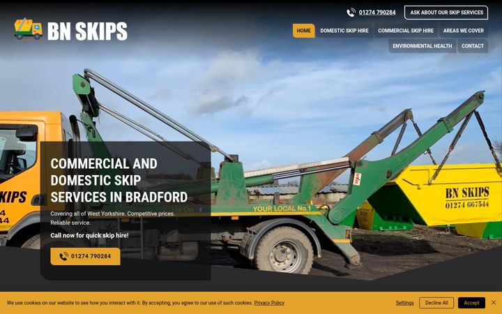 Screenshot of bnskips.co.uk