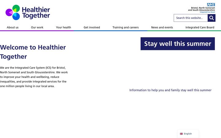 Screenshot of bnssghealthiertogether.org.uk