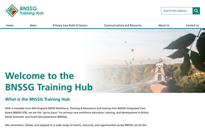 Screenshot of bnssgtraininghub.com