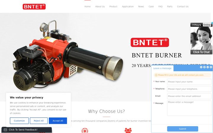 Skärmbild av bntet-burner.com