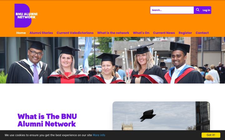 Screenshot of bnualumni.co.uk