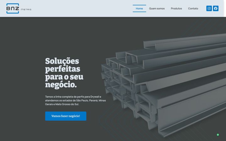 Screenshot of bnzmetais.com.br