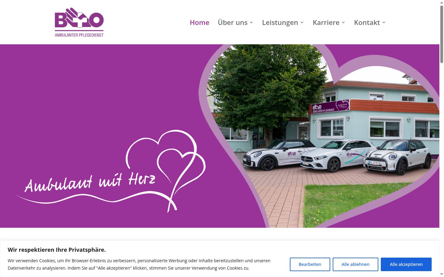 Képernyőkép a bármilyen interakció előtt megjelenő hozzájárulási bannerről
