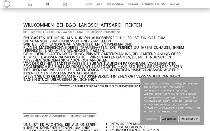 Captură de ecran a bo-landschaftsarchitekten.de