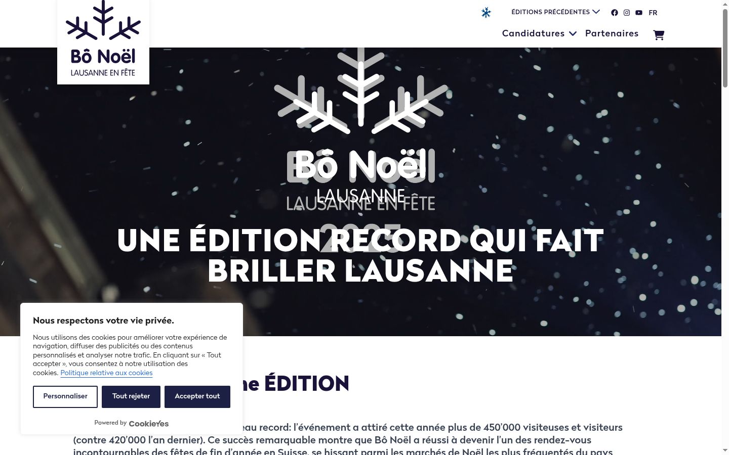 Screenshot del banner di consenso mostrato prima di qualsiasi interazione