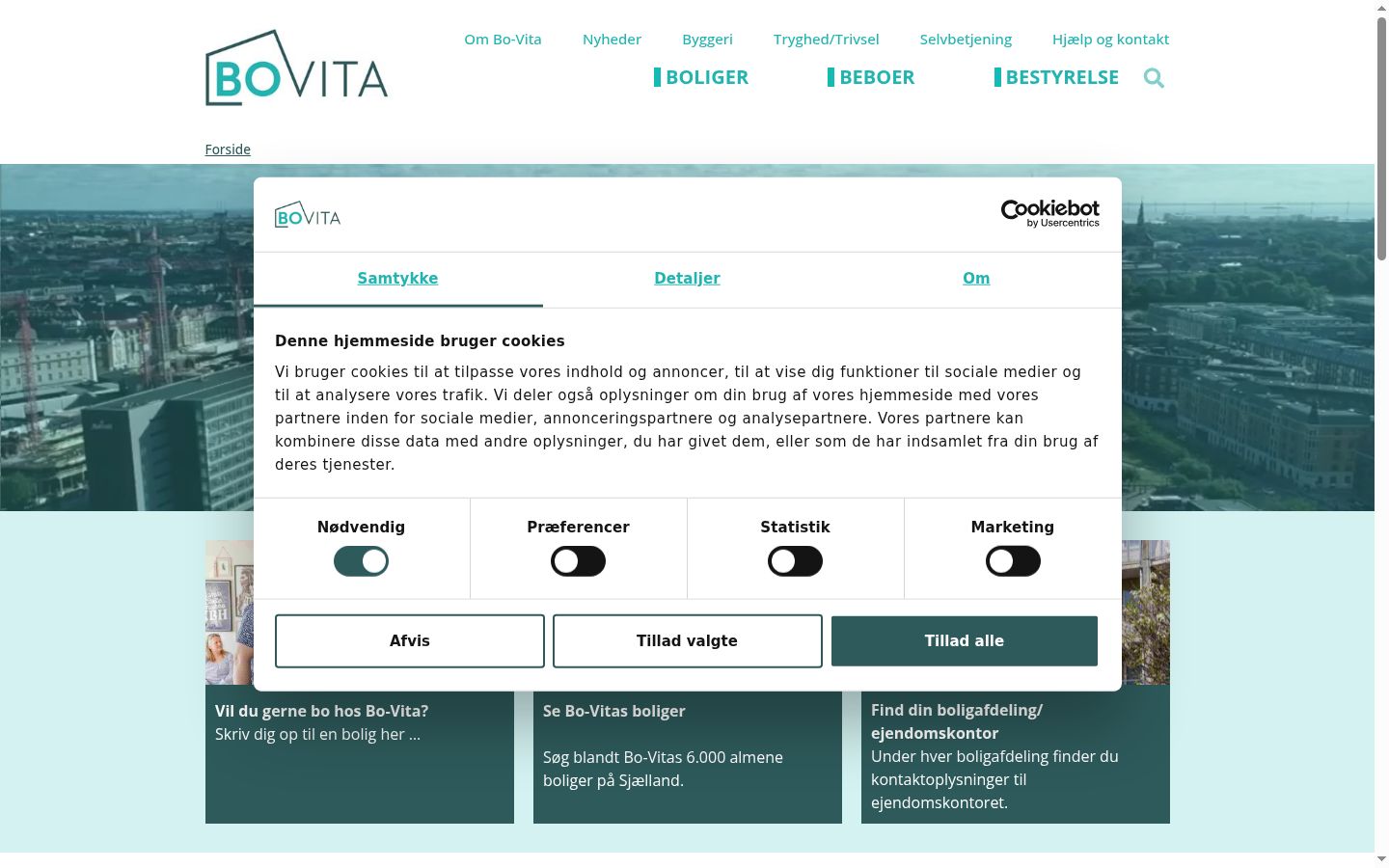 Screenshot del banner di consenso mostrato prima di qualsiasi interazione