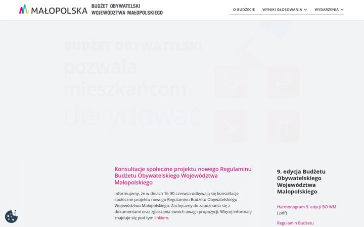 Screenshot of bo.malopolska.pl