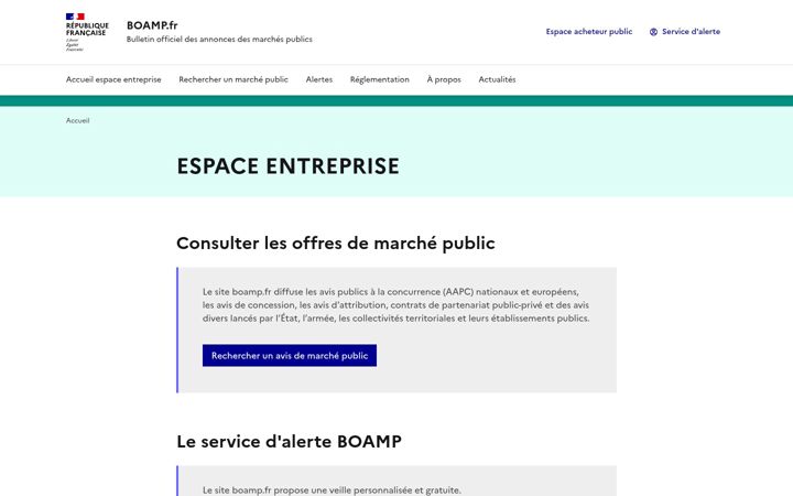 Screenshot of boamp.fr