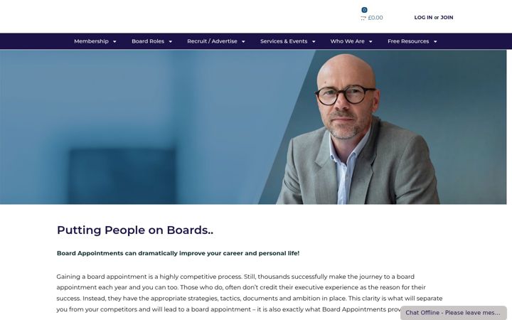 Skærmbillede af boardappointments.co.uk