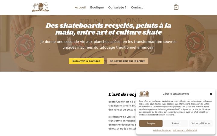 Ekraanipilt saidist boardcrafter.fr