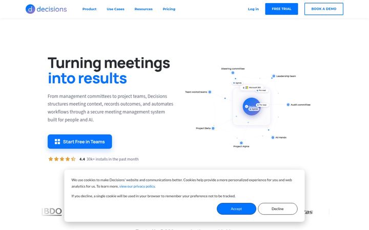 Screenshot of boarddecisions.com