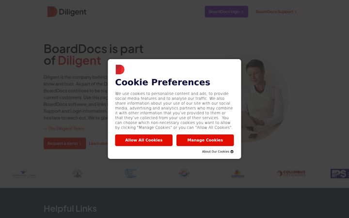 Captură de ecran a boarddocs.com