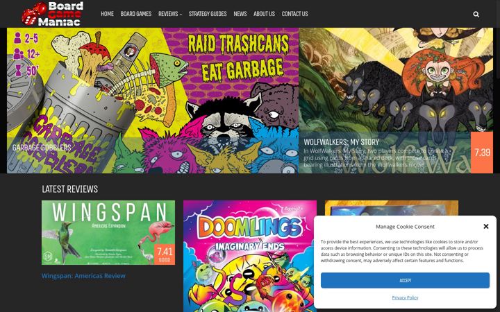 Screenshot ta' boardgamemaniac.com