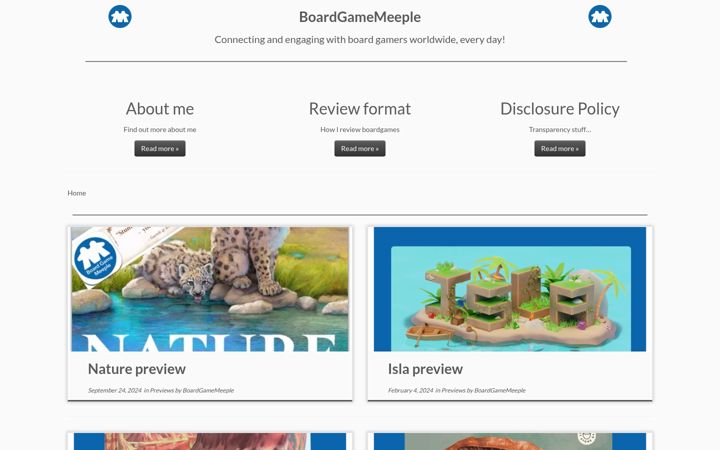 Screenshot of boardgamemeeple.com