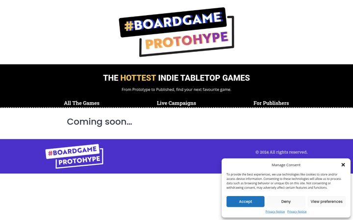 Screenshot ta' boardgameprotohype.com