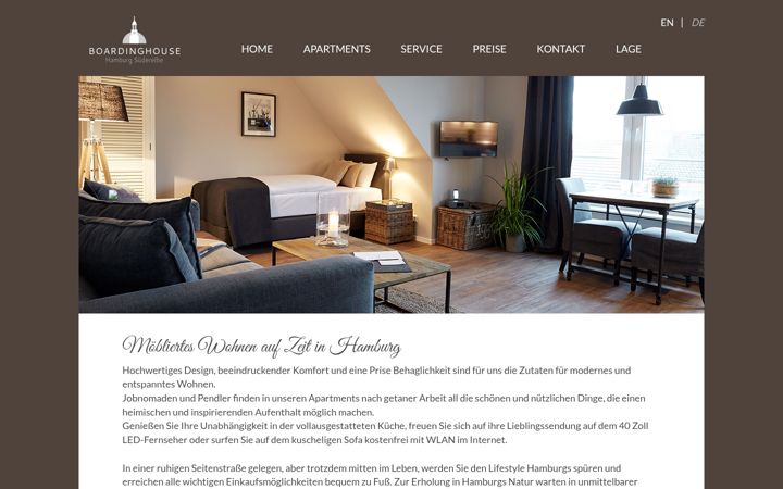 Screenshot of boarding-house-hamburg.de
