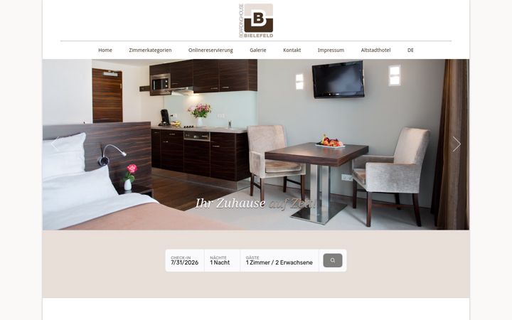 Screenshot of boardinghouse-bielefeld.de