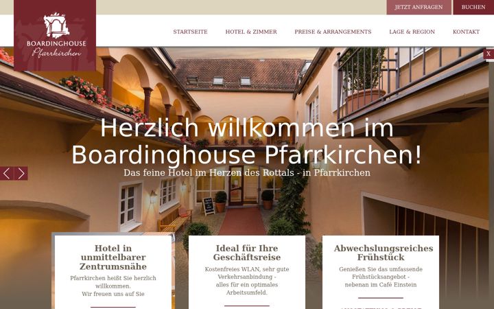 Posnetek zaslona boardinghouse-pfarrkirchen.de