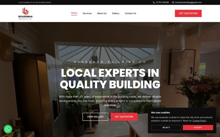 Screenshot of boardmanbuilding.co.uk