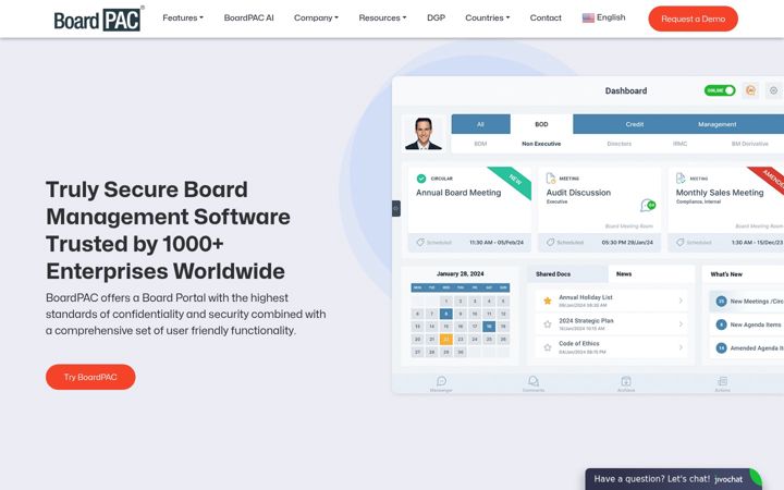 Screenshot of boardpac.co