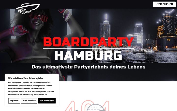 Screenshot of boardparty-hamburg.de