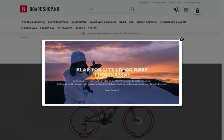 Skærmbillede af boardshop.no