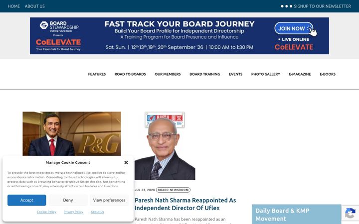 Screenshot of boardstewardship.com
