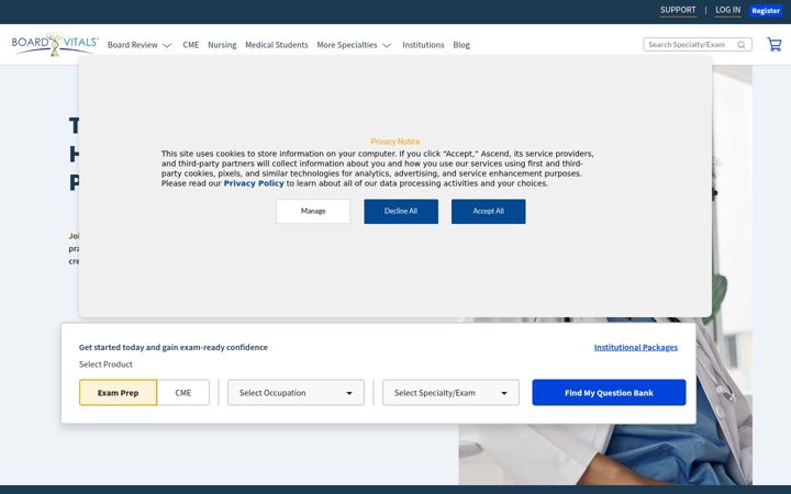 Screenshot of boardvitals.com