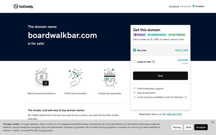 Screenshot of boardwalkbar.com